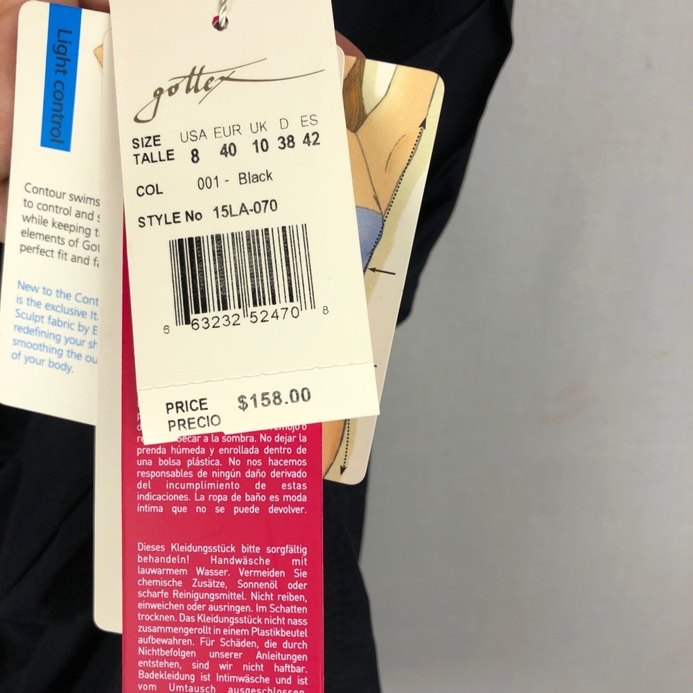 ❣️NWT❣️Black one piece Gottex contour swimsuit - Picture 5 of 5